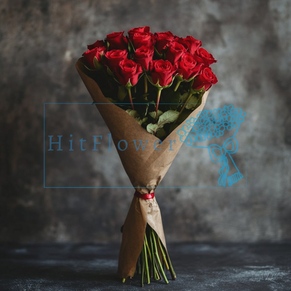 Букет 15 красных роз Эдлесс Лав Букет роз 15 красных роз Эдлесс Лав